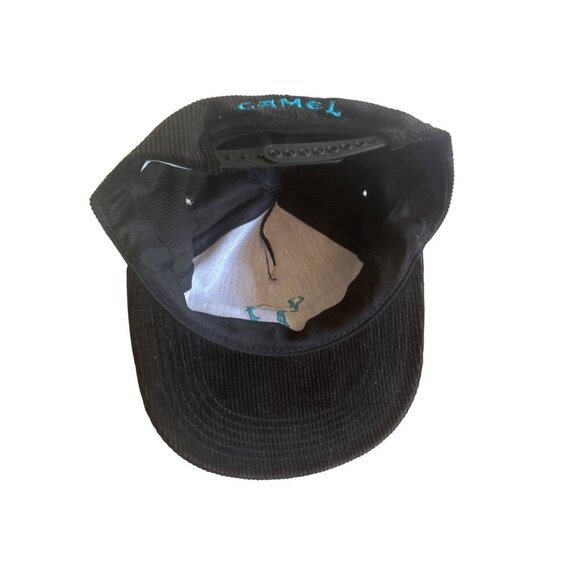 Camel Cigarettes Black Corduroy Embroidered Blue Logo Hat Cap Snapback - Picture 4 of 5
